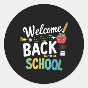 Welcome Back To School First Day of School Teacher Classic Round Sticker