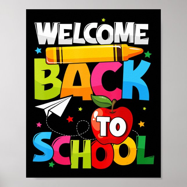Welcome Back To School First Day of School Teacher Poster (Front)