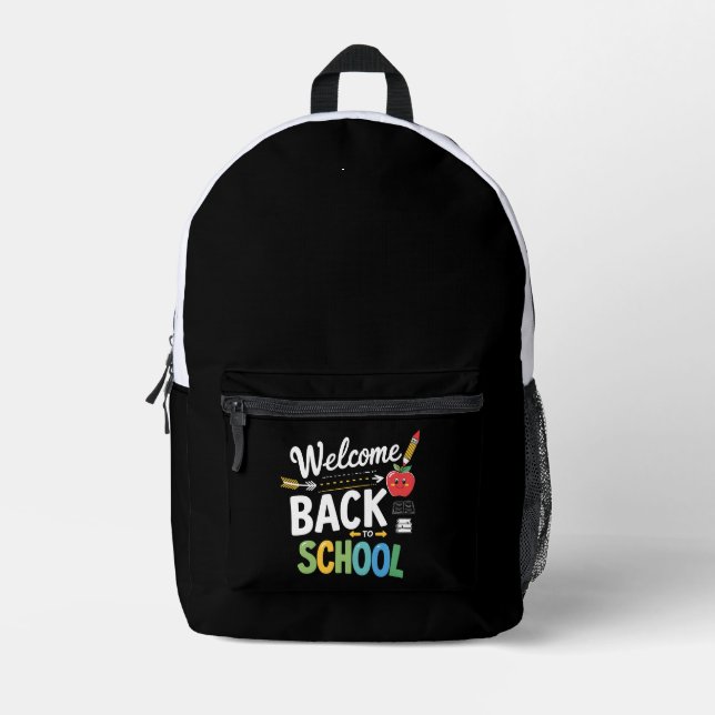 Welcome Back To School First Day of School Teacher Printed Backpack (Front)