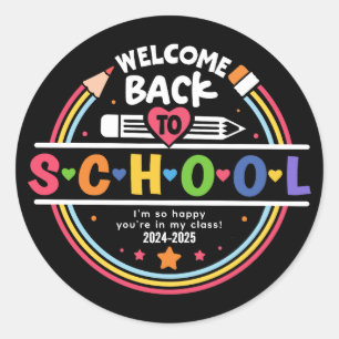 Welcome Back to School – Fun & Colorful Classroom  Classic Round Sticker