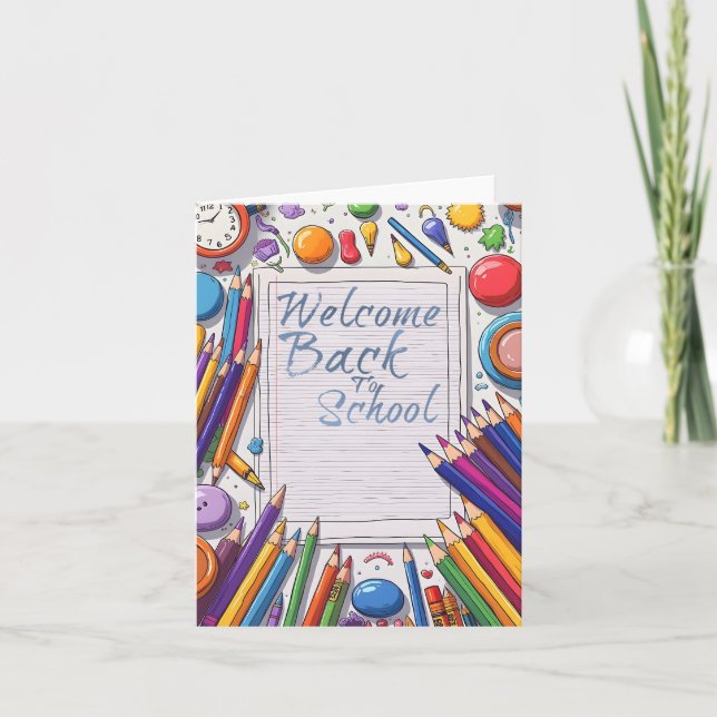 Welcome Back to School – Fun & Colourful Card (Front)