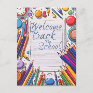 Welcome Back to School – Fun & Colourful Holiday Postcard
