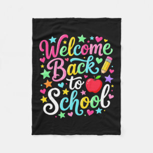 Welcome Back To School Funny Boys Girls Kids Fleece Blanket