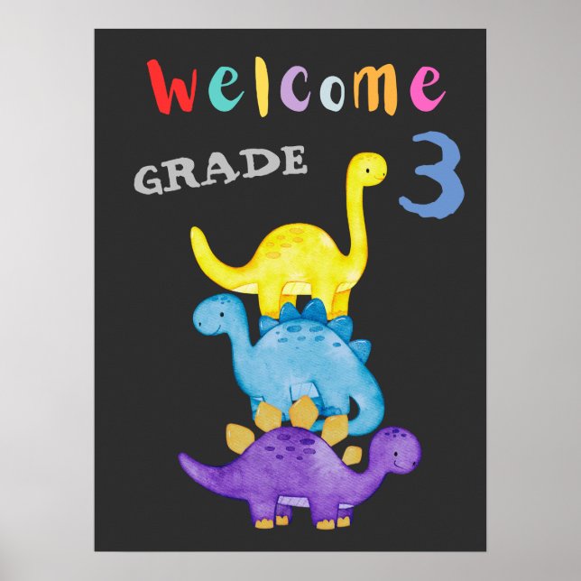 Welcome Back to school Grade Three Poster (Front)