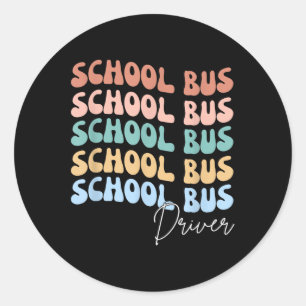Welcome Back To School Groovy Retro Funny School B Classic Round Sticker