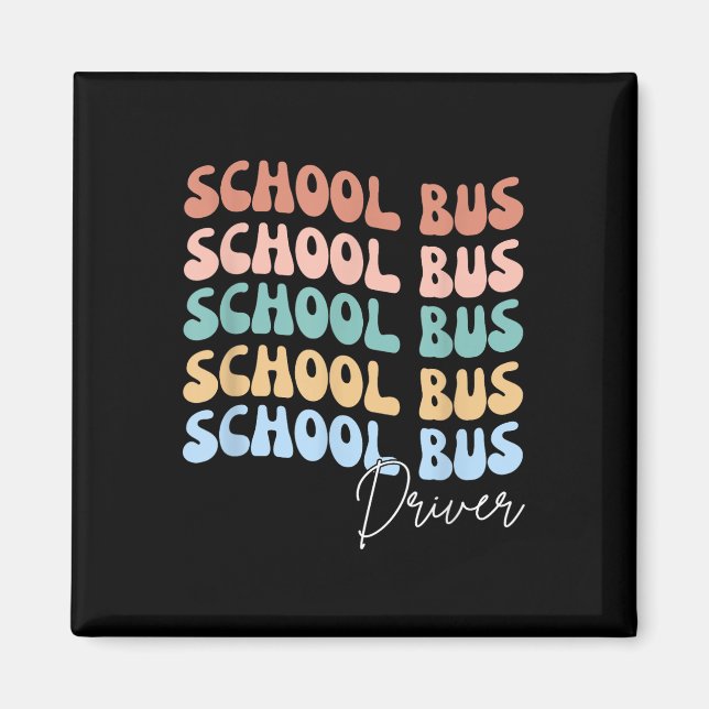 Welcome Back To School Groovy Retro Funny School B Magnet (Front)