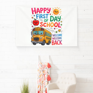 Welcome Back To School Happy First Day  Banner