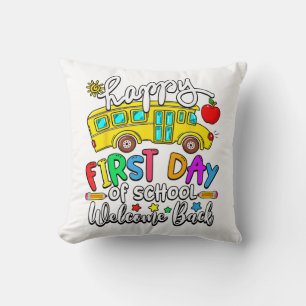 Welcome Back To School Happy First Day Teacher Bus Cushion