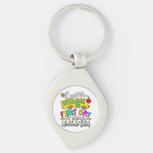 Welcome Back To School Happy First Day Teacher Bus Key Ring
