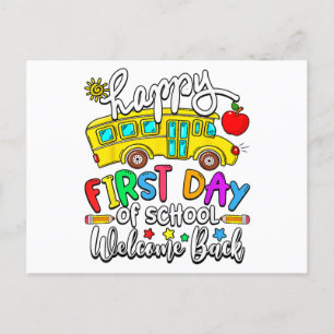Welcome Back To School Happy First Day Teacher BWs Holiday Postcard