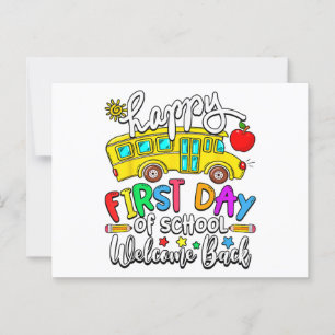 Welcome Back To School Happy First Day Teacher BWs Postcard