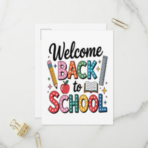 Welcome Back To School Invitation Postcard