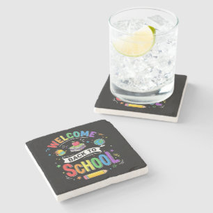 Welcome Back to School Kids Teacher First Day Stone Coaster