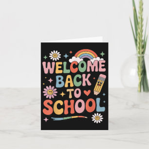 Welcome Back To School Kids Teachers Retro  Card