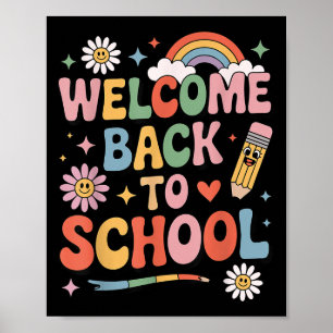 Welcome Back To School Kids Teachers Retro Poster
