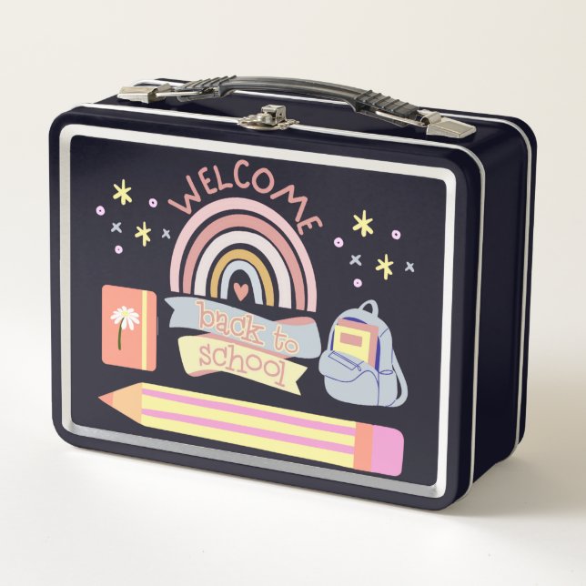 Welcome Back To School  Metal Lunch Box (Front)