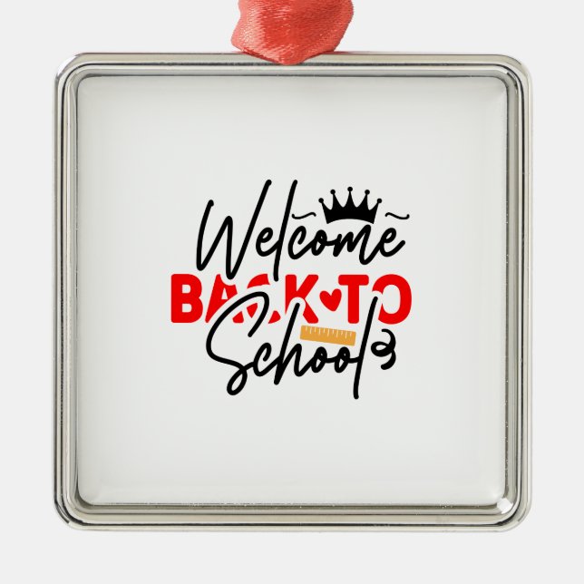 Welcome Back To School Metal Ornament (Front)