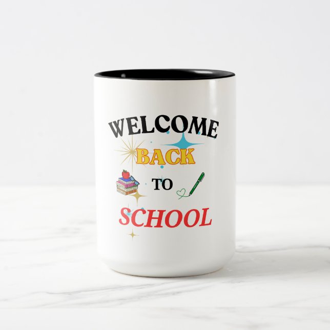 Welcome Back to School Mug – Fun & Colourful Coffe (Center)