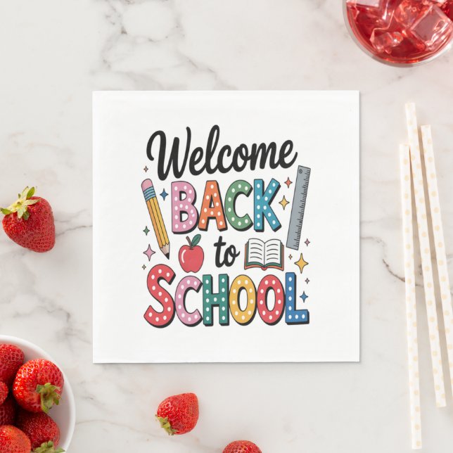 Welcome Back To School Napkin (Insitu)