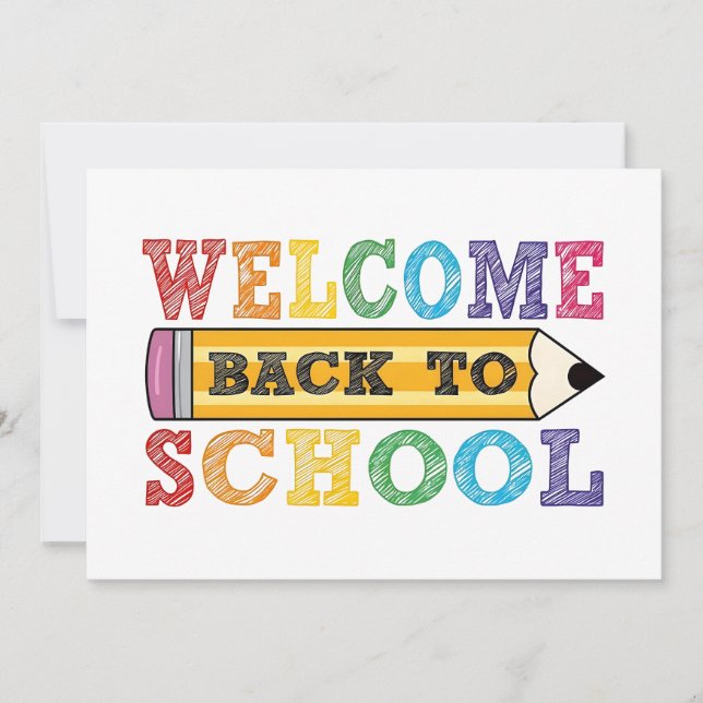 Welcome Back to School – Pencil Illustration (Front)