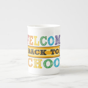 Welcome Back to School – Pencil Illustration Bone China Mug