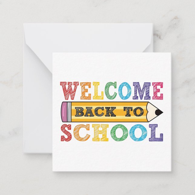 Welcome Back to School – Pencil Illustration Card (Front)