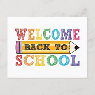 Welcome Back to School – Pencil Illustration Holiday Postcard