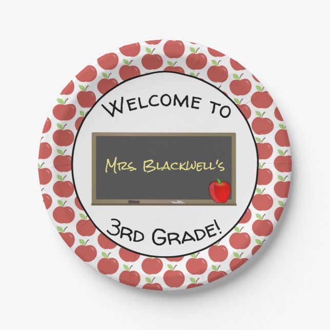 Welcome Back to School Personalised Teacher Plates (Front)