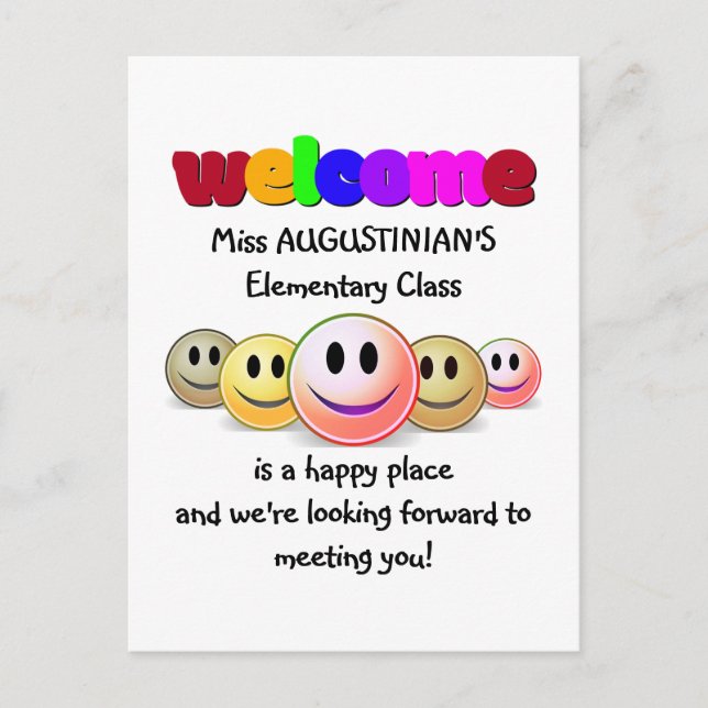 Welcome BACK TO SCHOOL Postcard (Front)