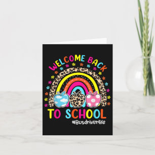 Welcome Back To School Rainbow Apple Bus Driver Li Card