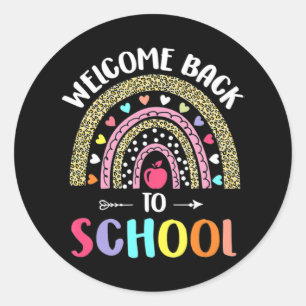 Welcome Back To School Rainbow For Teachers And St Classic Round Sticker