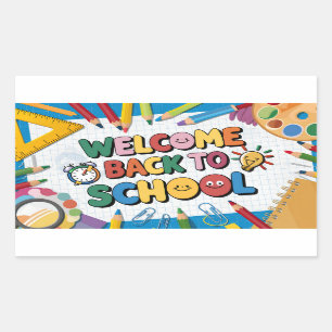 Welcome back to school rectangular sticker