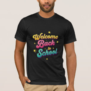Welcome Back to School Retro 3D Typography T-Shirt