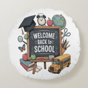 Welcome Back To School Round Cushion