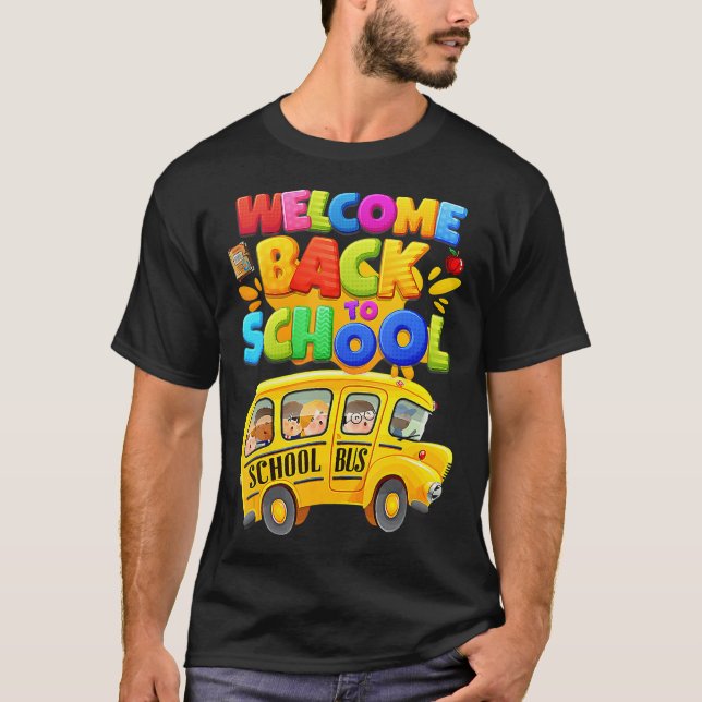 Welcome Back To School  School Bus Driver Mens Boy T-Shirt (Front)
