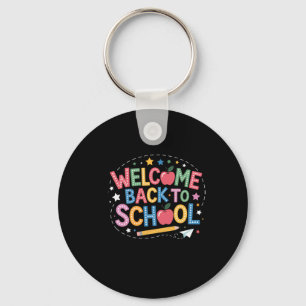 Welcome Back To School Shirt Cute Colourful Graphi Key Ring