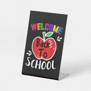 Welcome Back To School Shirt Funny Teachers Studen Pedestal Sign