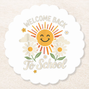 Welcome Back To School Shirts First day of school Paper Coaster