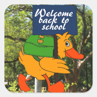 Welcome back to school square sticker