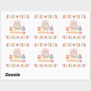 Welcome back to school  square sticker