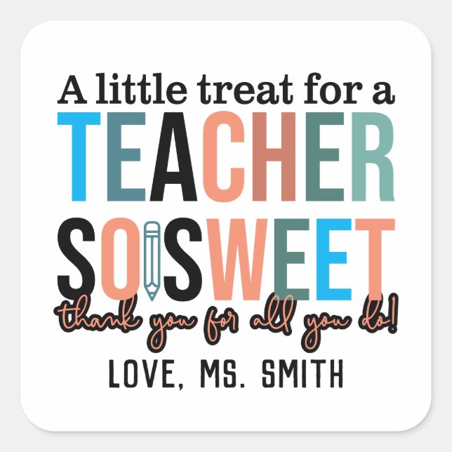 Welcome Back to School T-Shirt – Fun & Colourful  Square Sticker (Front)