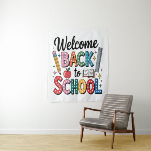 Welcome Back To School Tapestry