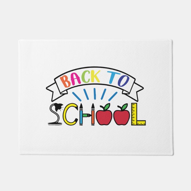 Welcome Back to School Teacher Life Doormat (Front)