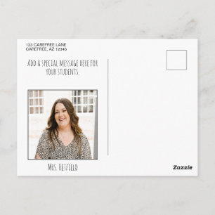 Welcome Back to School Teacher Photo Postcard