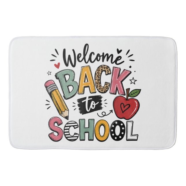 Welcome Back to School Teacher Student First Day Bath Mat (Front)