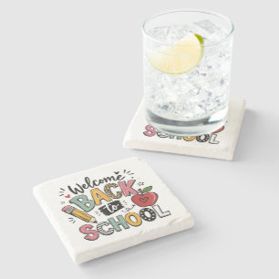Welcome Back to School Teacher Student First Day Stone Coaster