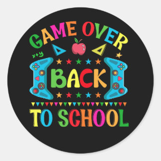 Welcome back to school typography t shirt design b classic round sticker