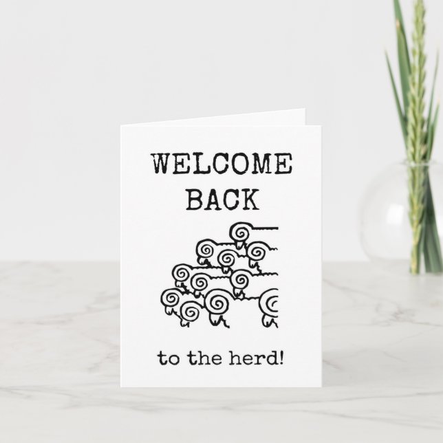 Welcome Back to the Herd Card (Front)