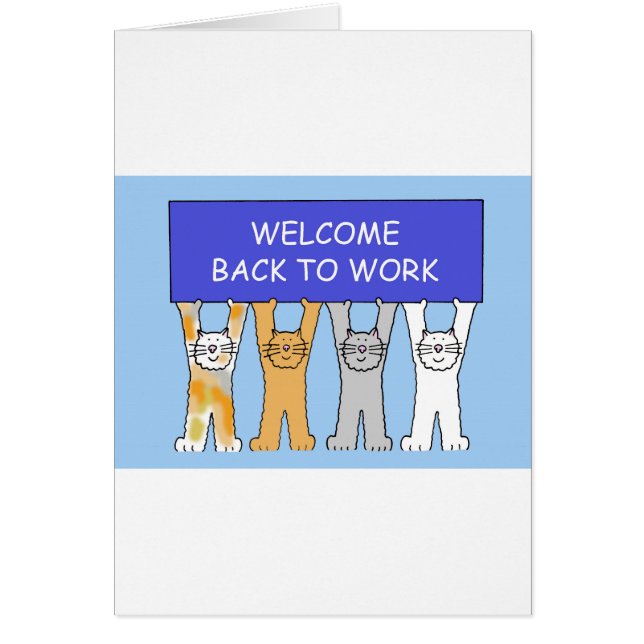 Welcome Back to Work Cartoon Cats (Front)