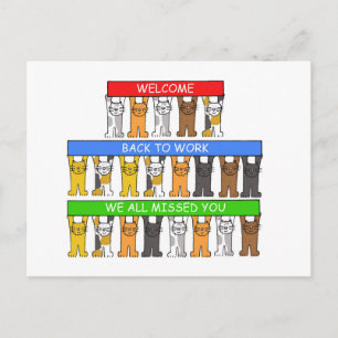Welcome Back to Work, We All Missed You, Cats Postcard